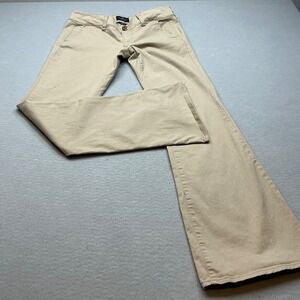 American Eagle Artist Flare Khaki Chino Pants Size 2 Regular Tan Stretch Cotton